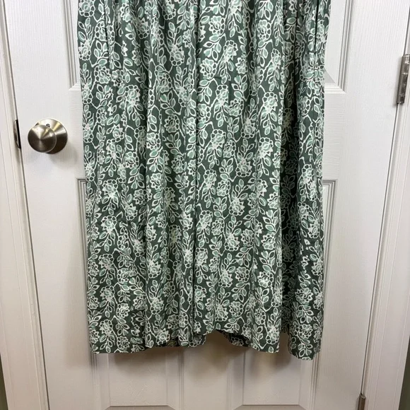 NWT J. Crew smocked waist poplin midi dress pale spinach eucalyptus sz 18 - Picture 4 of 10